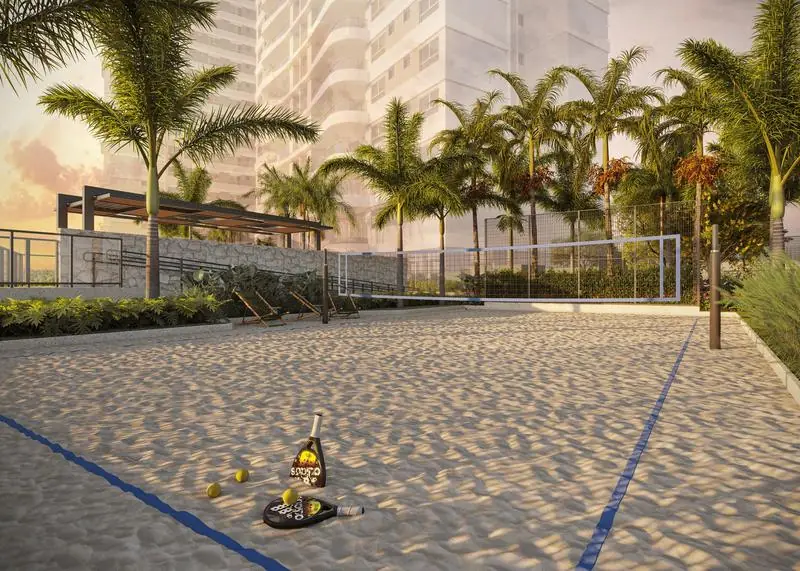 Quadra de beach tennis do Casa Parque Cerâmica